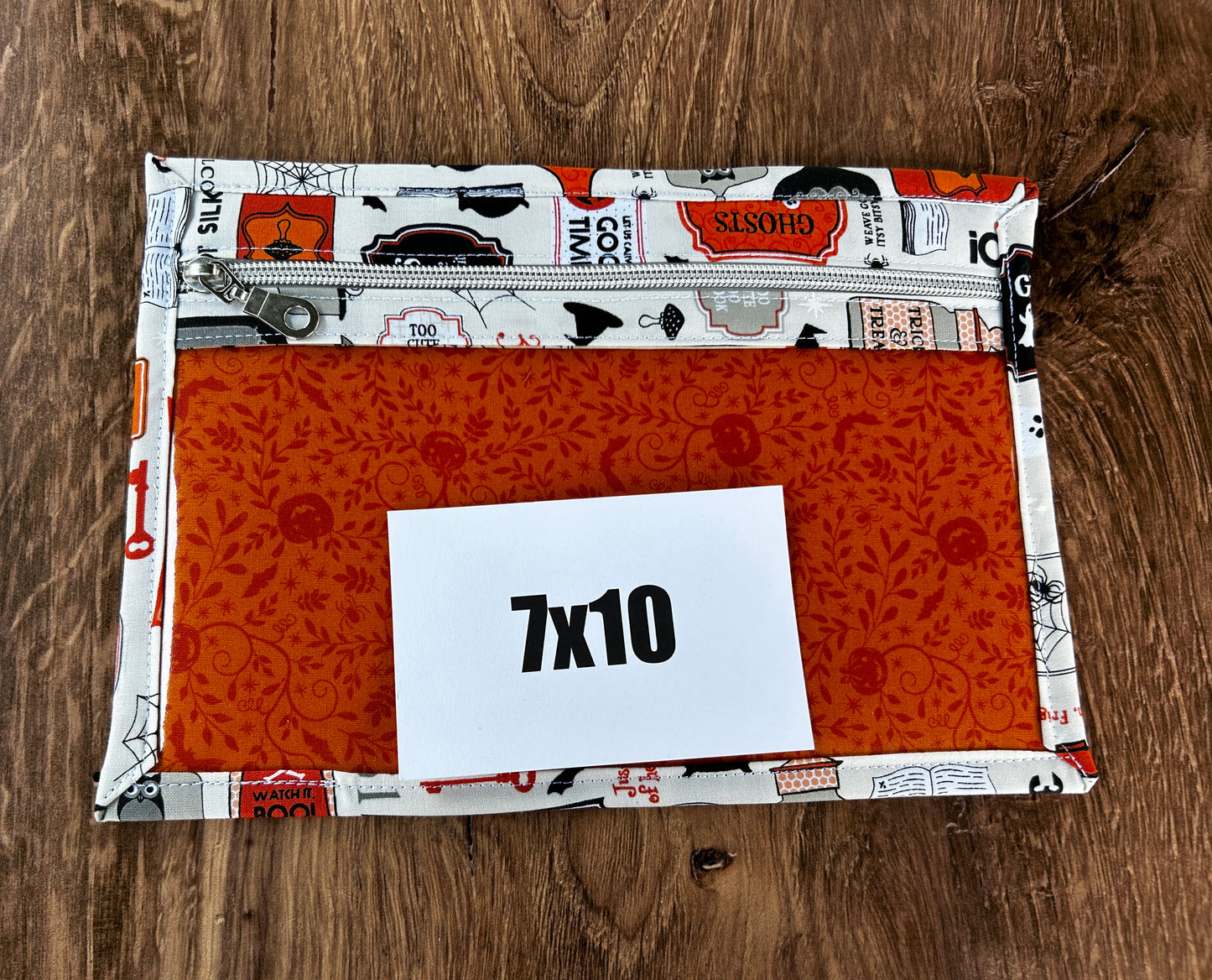 Vinyl Cross Stitch Project Bag - Embroidery Bag - Project Bag - Knitting & Crochet Bag - Organizer - Halloween Project Bag - Notions