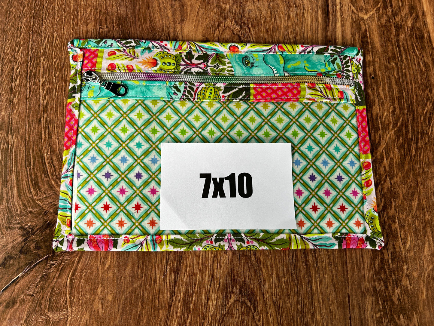 Vinyl Cross Stitch Project Bag - Embroidery bag - Project Bag - Knitting & Crochet Bag - Storage - Organizer - Notions - Dinosaur - Floral