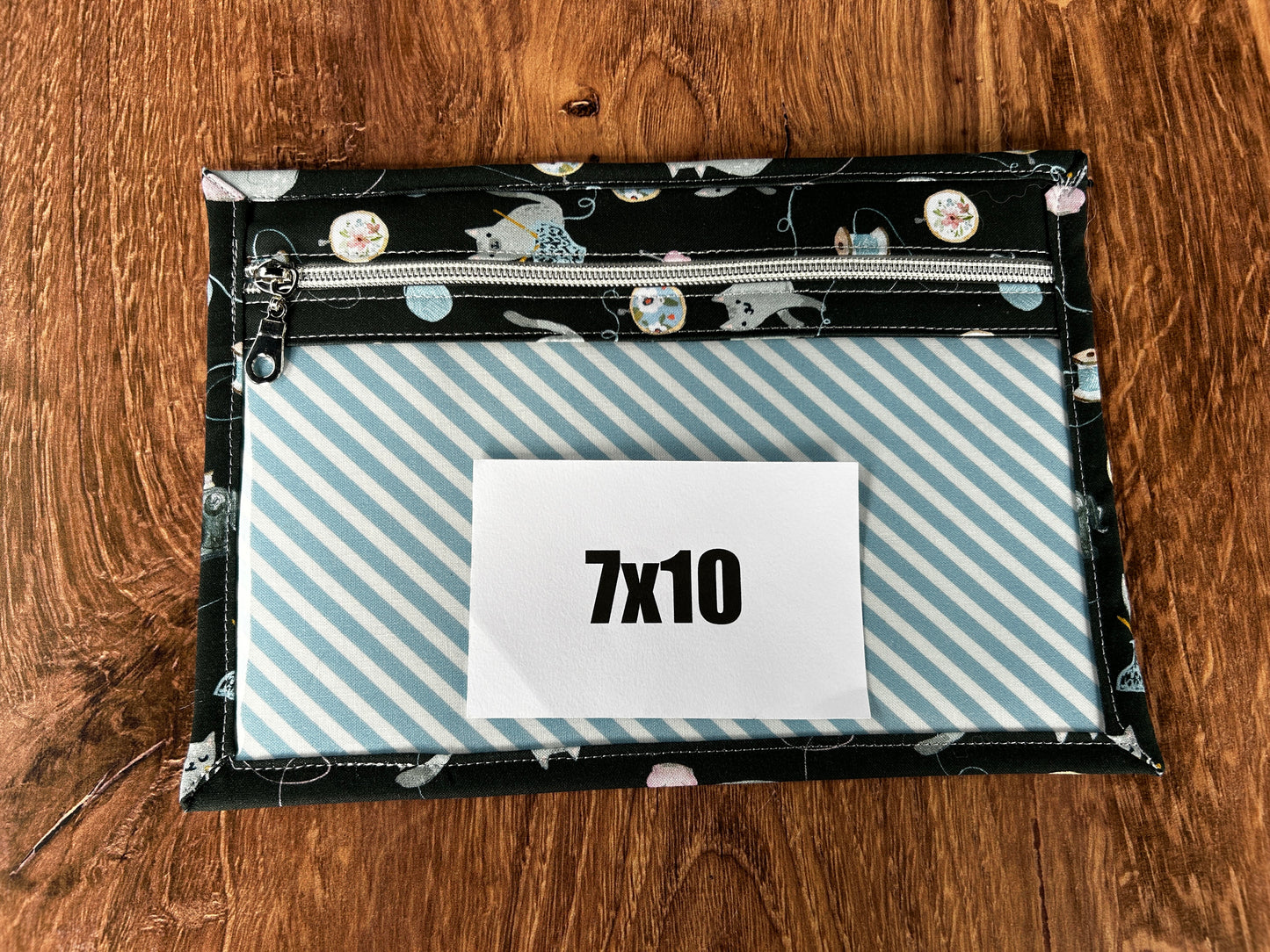 Vinyl Cross Stitch Project Bag - Embroidery bag - Project Bag - Knitting & Crochet Bag - Storage - Organizer - Cat Project Bag - Notions