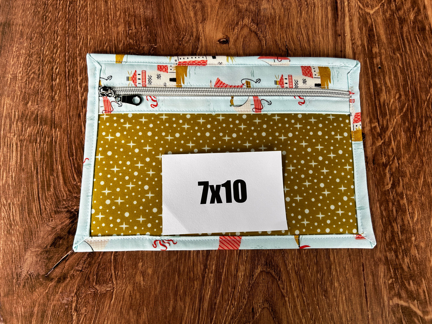 Vinyl Cross Stitch Project Bag - Embroidery Bag - Project Bag - Knitting & Crochet Bag - Storage - Notions - Sailboat Project Bag - Boat