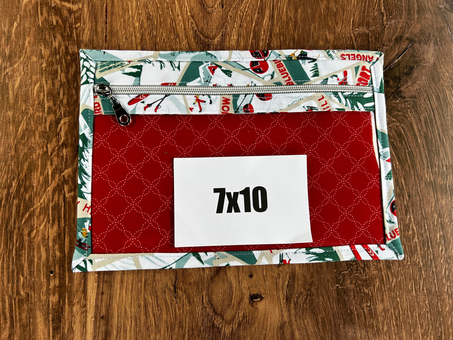 Vinyl Cross Stitch Project Bag - Project Bag - Knitting & Crochet Bag - Storage - Organizer - Skiing Project Bag - Notions - Ski (Copy)