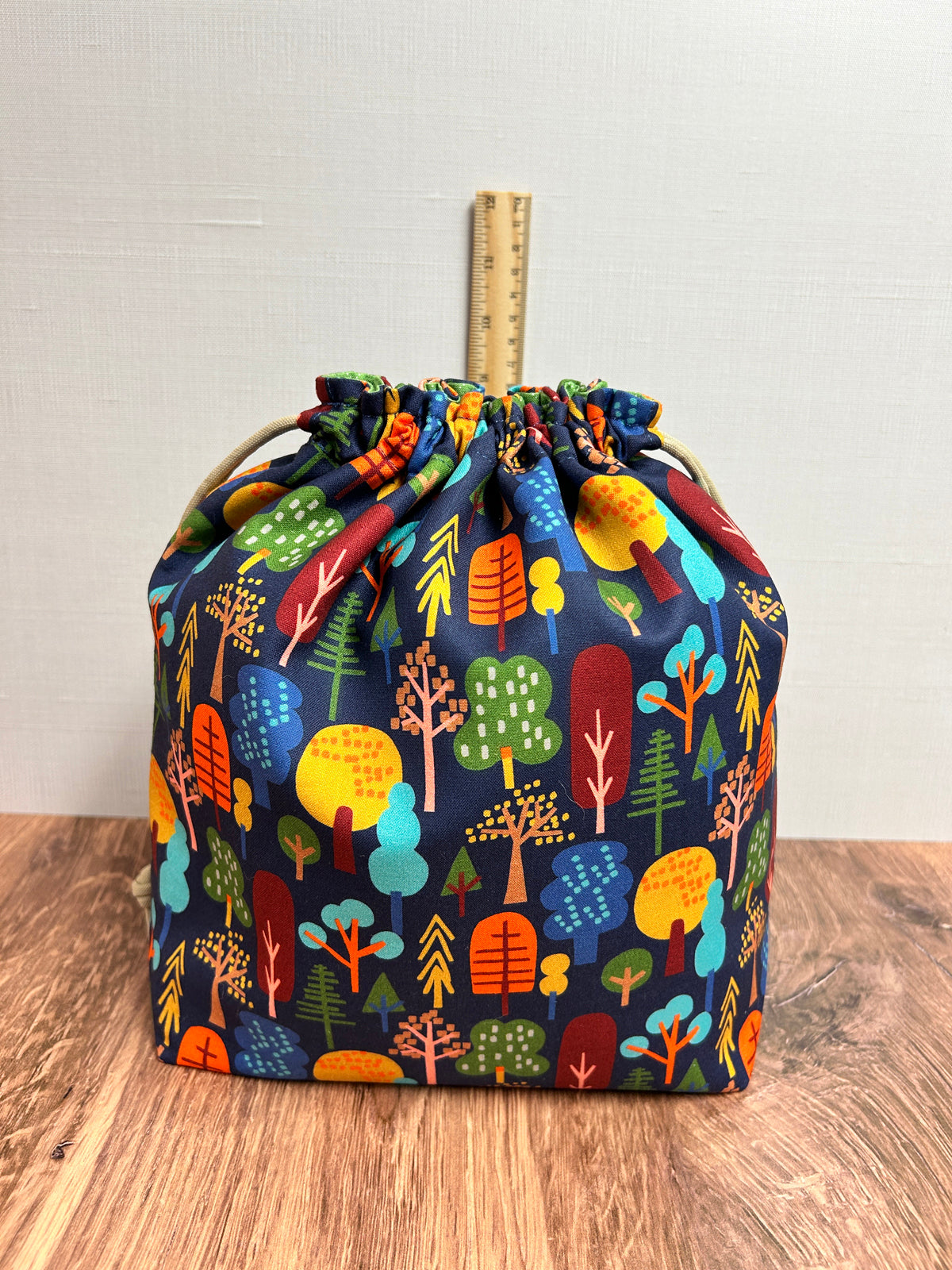 Woodland Project Bag - Drawstring Bag – Knitting Bag – Crochet Bag - Toy Sack – Cross Stitch Bag - Tree - Forest