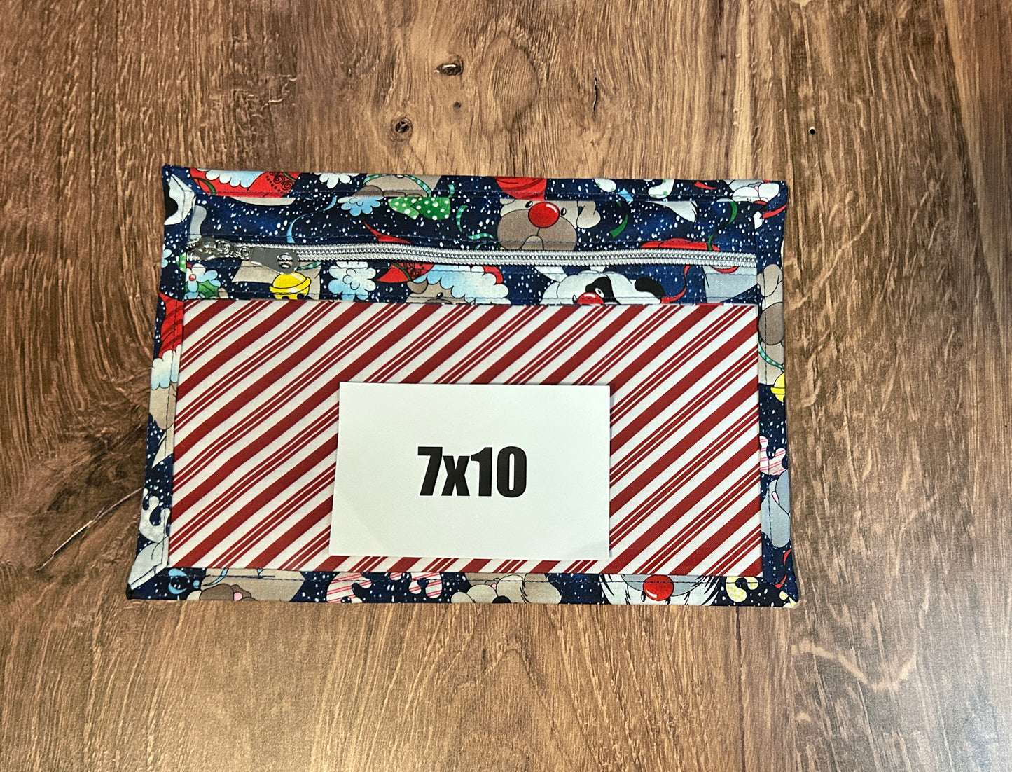 Vinyl Cross Stitch Project Bag - Embroidery Bag - Project Bag - Knitting & Crochet Bag - Craft Bag - Christmas Dogs Project Bag - Notions