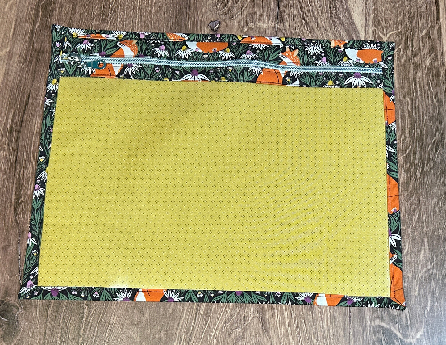 Vinyl Cross Stitch Project Bag - Embroidery bag - Project Bag - Knitting & Crochet Bag - Storage - Organizer - Fox Project Bag - Notions