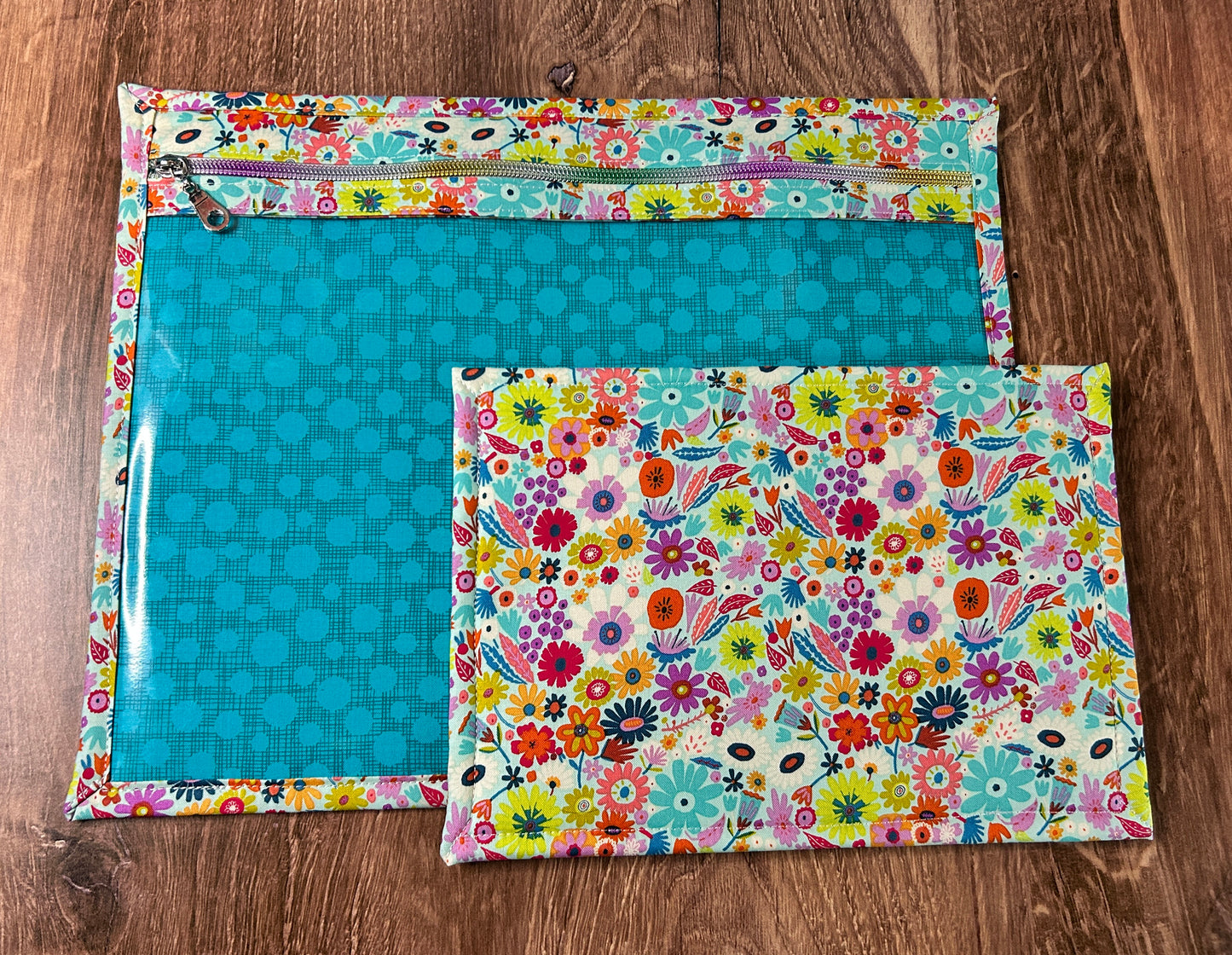 Vinyl Cross Stitch Project Bag - Embroidery Bag - Project Bag - Knitting & Crochet Bag - Storage - Organizer - Notions - Flower - Floral