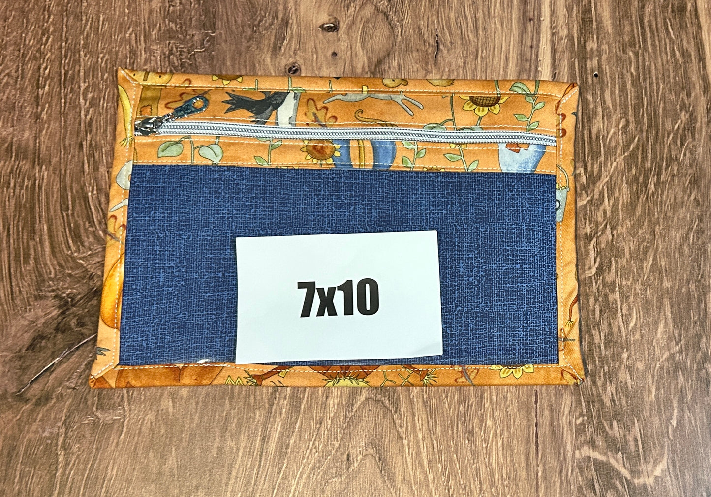 Vinyl Cross Stitch Project Bag - Embroidery bag - Project Bag - Knitting & Crochet Bag - Storage - Harvest Project Bag - Notions (ORANGE)