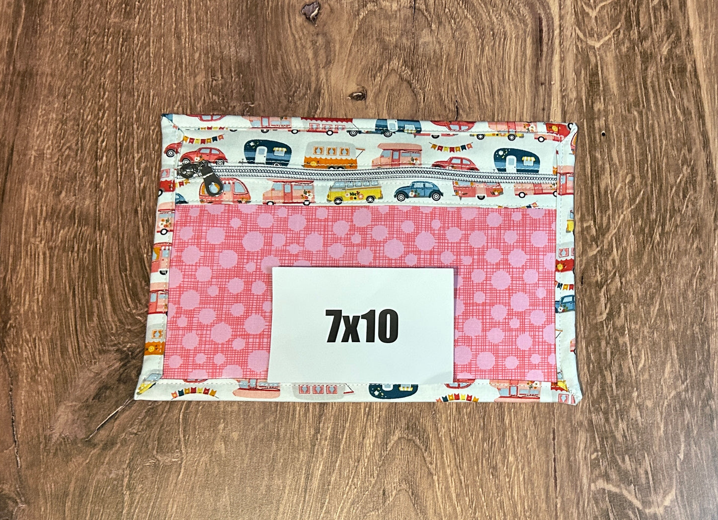 Vinyl Cross Stitch Project Bag - Embroidery bag - Project Bag - Knitting & Crochet Bag - Storage - Glamping Project Bag - Notions (WHITE)