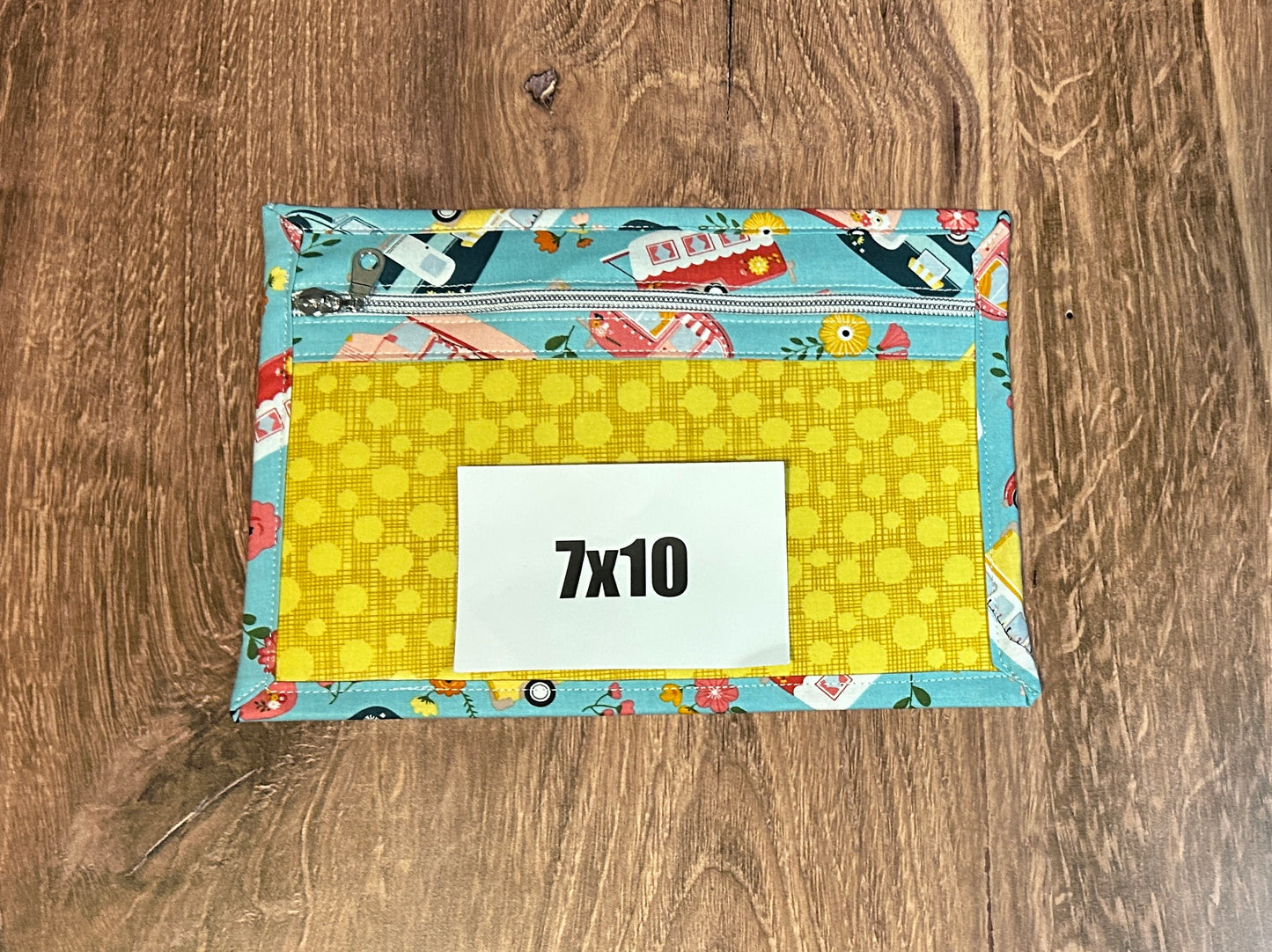 Vinyl Cross Stitch Project Bag - Project Bag - Knitting & Crochet Bag - Storage - Glamping Project Bag - Notions (LIGHT BLUE)