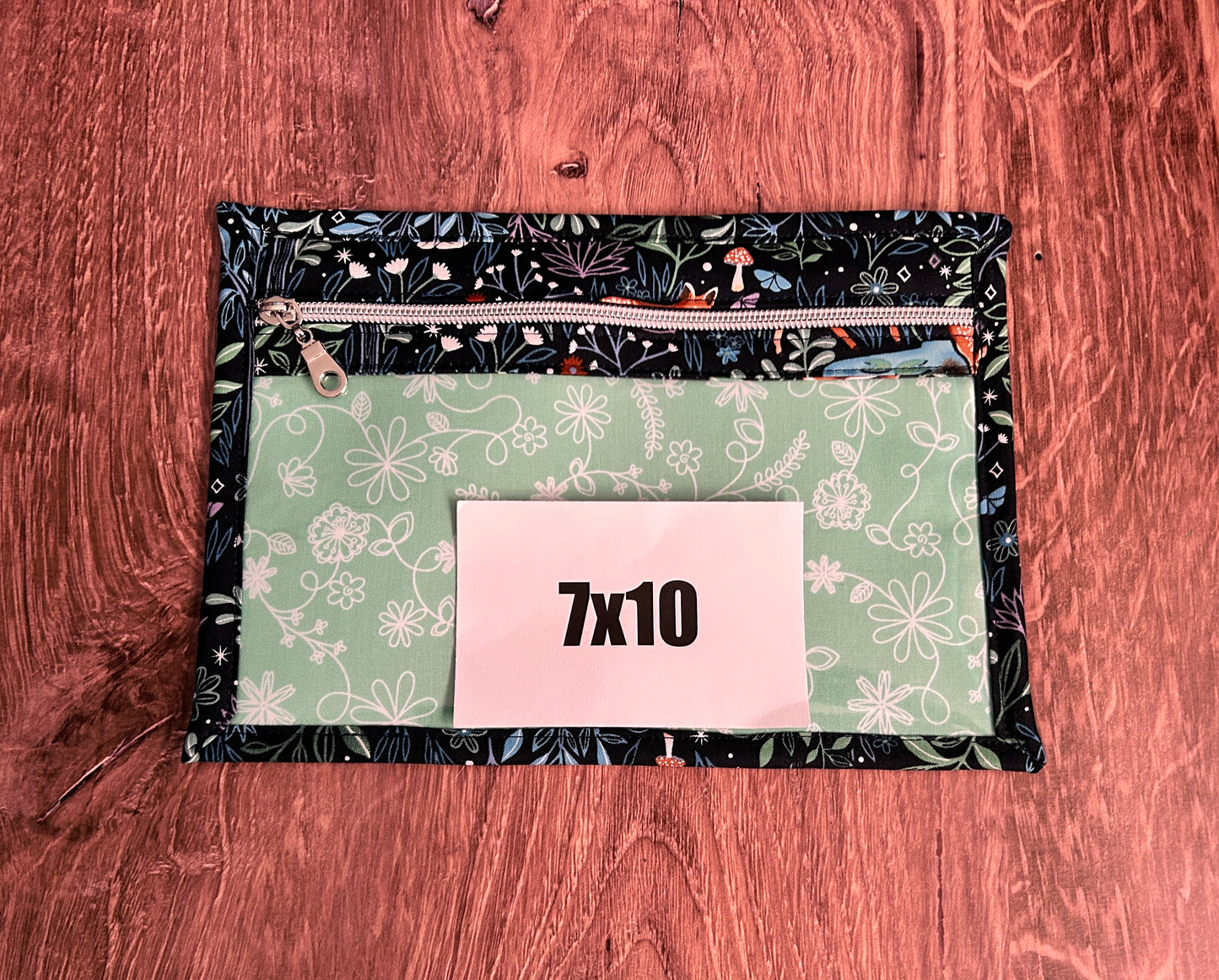 Vinyl Cross Stitch Project Bag - Embroidery bag - Project Bag - Knitting & Crochet Bag - Storage - Organizer - Notions - Woodland - Bear