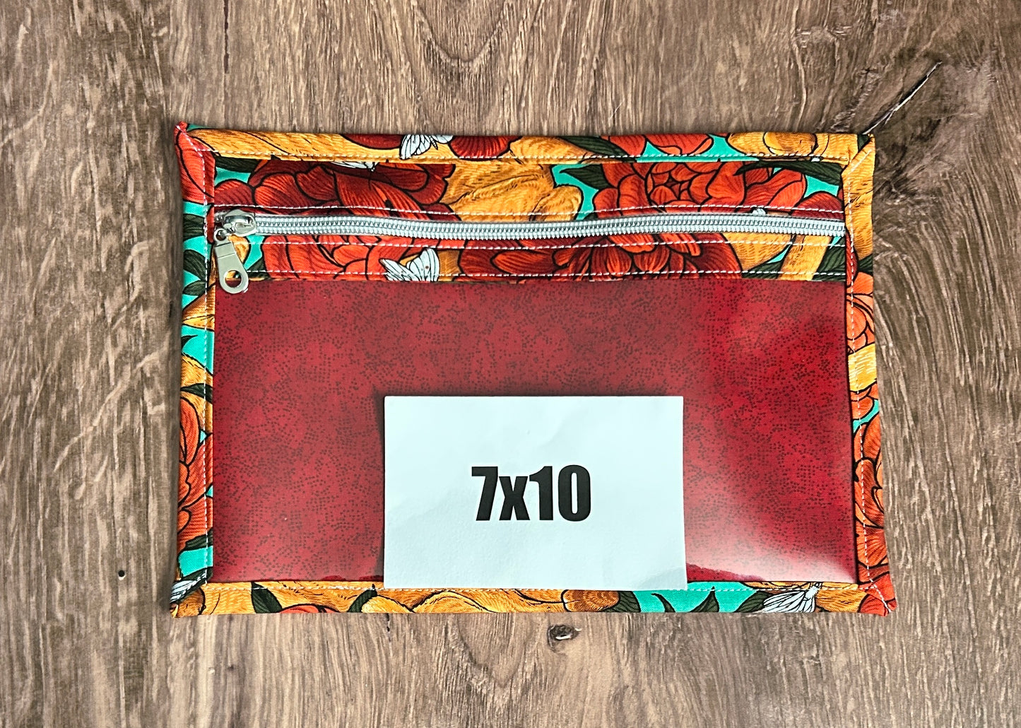 Vinyl Cross Stitch Project Bag - Embroidery bag - Knitting & Crochet Bag - Storage - Organizer - Cat Project Bag - Notions - Floral Cat