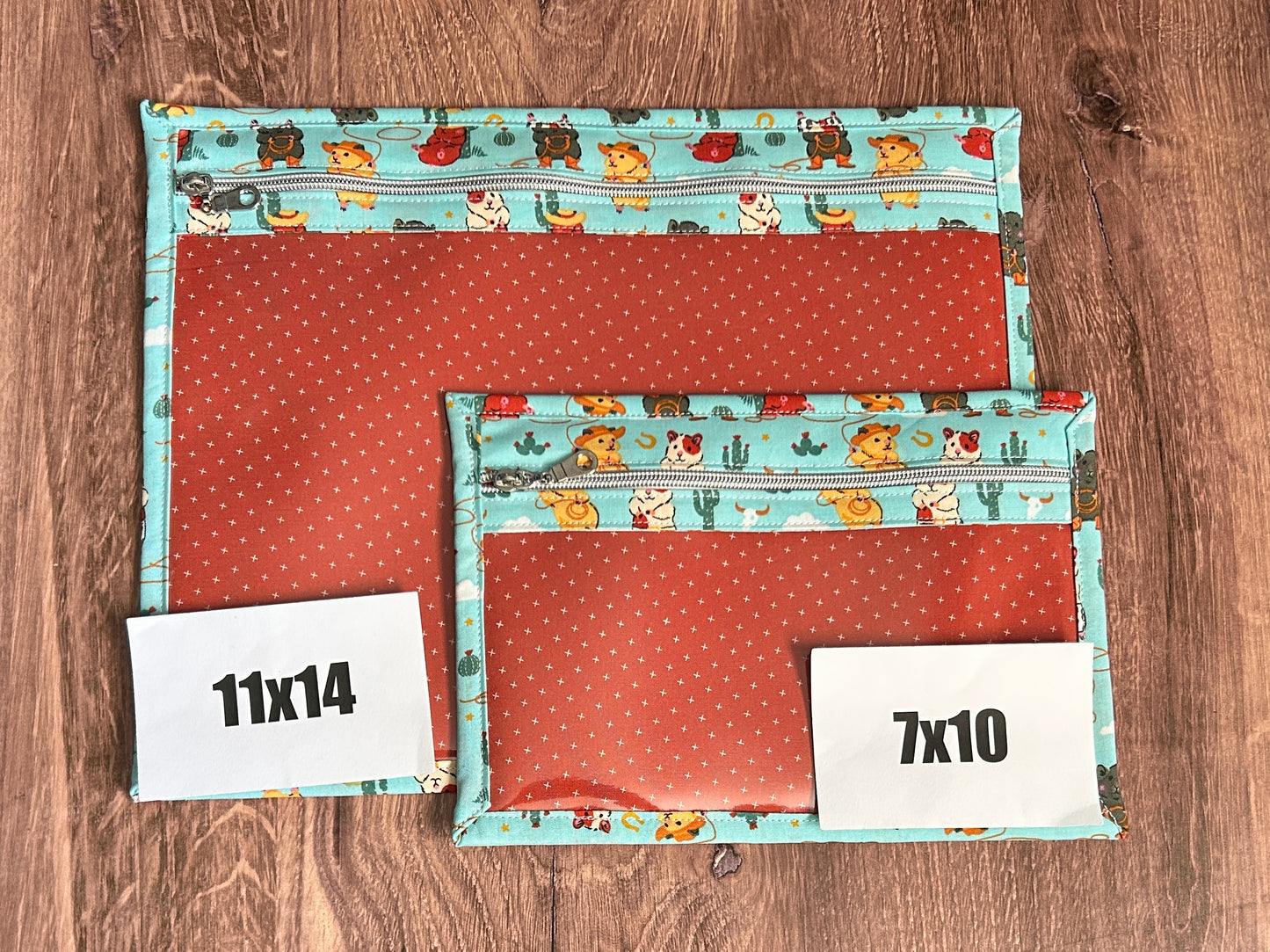 Vinyl Cross Stitch Project Bag - Embroidery bag - Knitting & Crochet Bag - Storage - Organizer - Notions - Guinea Pig - Western