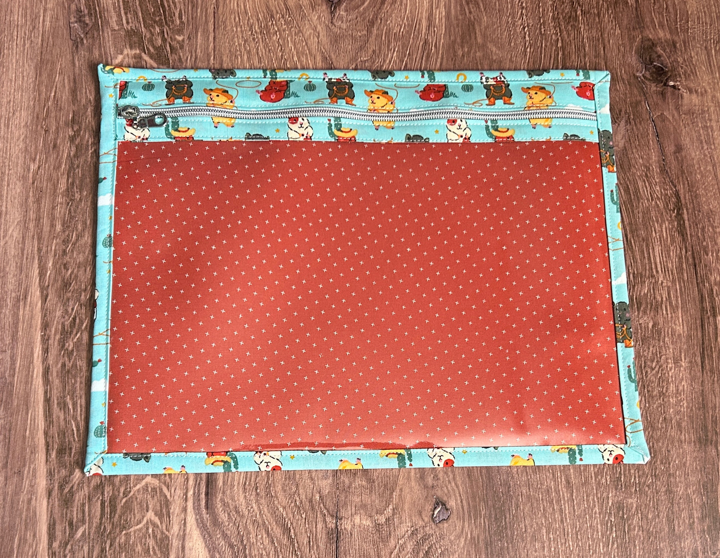 Vinyl Cross Stitch Project Bag - Embroidery bag - Knitting & Crochet Bag - Storage - Organizer - Notions - Guinea Pig - Western