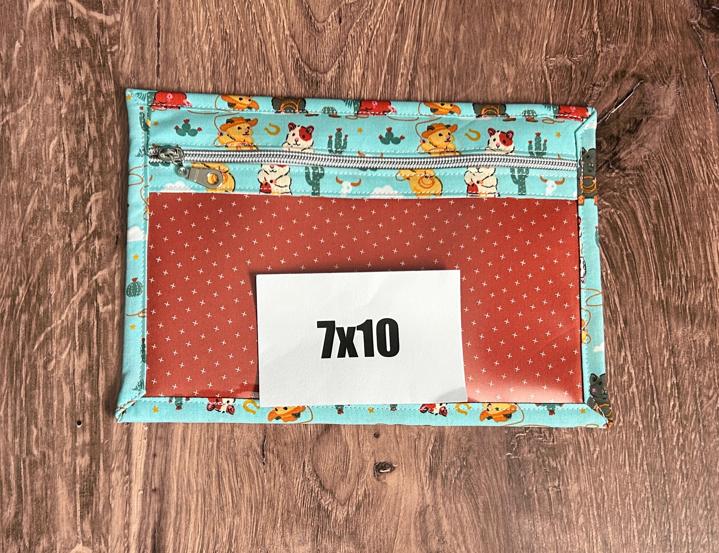 Vinyl Cross Stitch Project Bag - Embroidery bag - Knitting & Crochet Bag - Storage - Organizer - Notions - Guinea Pig - Western