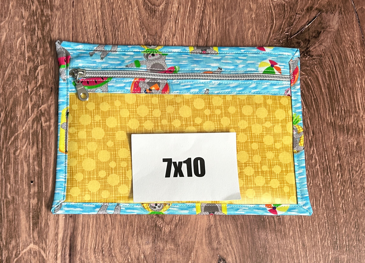 Vinyl Cross Stitch Project Bag - Embroidery bag - Project Bag - Knitting & Crochet Bag - Sloth Project Bag - Notions - Summer