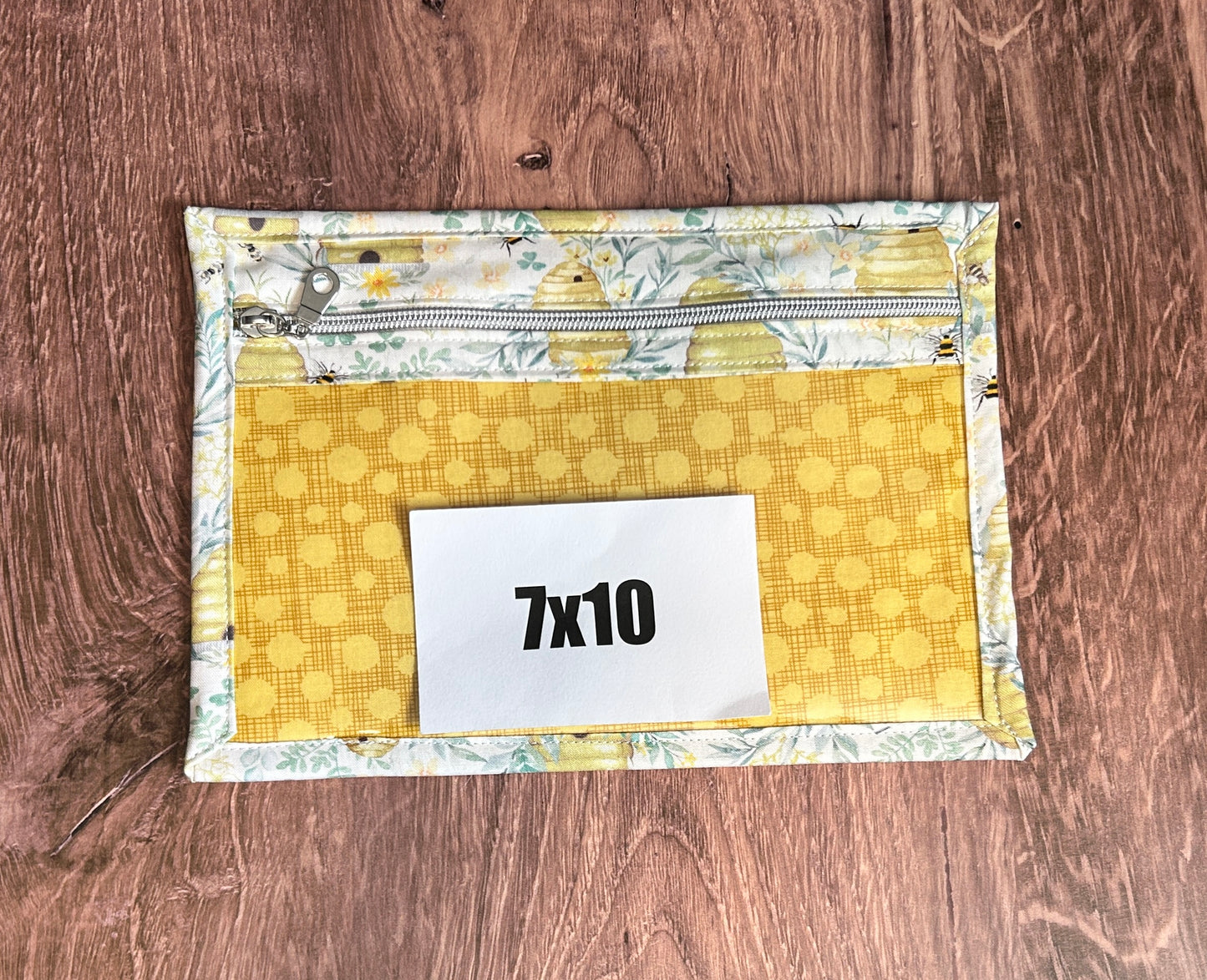 Vinyl Cross Stitch Project Bag - Embroidery Bag - Project Bag - Knitting & Crochet Bag - Storage - Organizer - Notions - Bee Hive - Floral