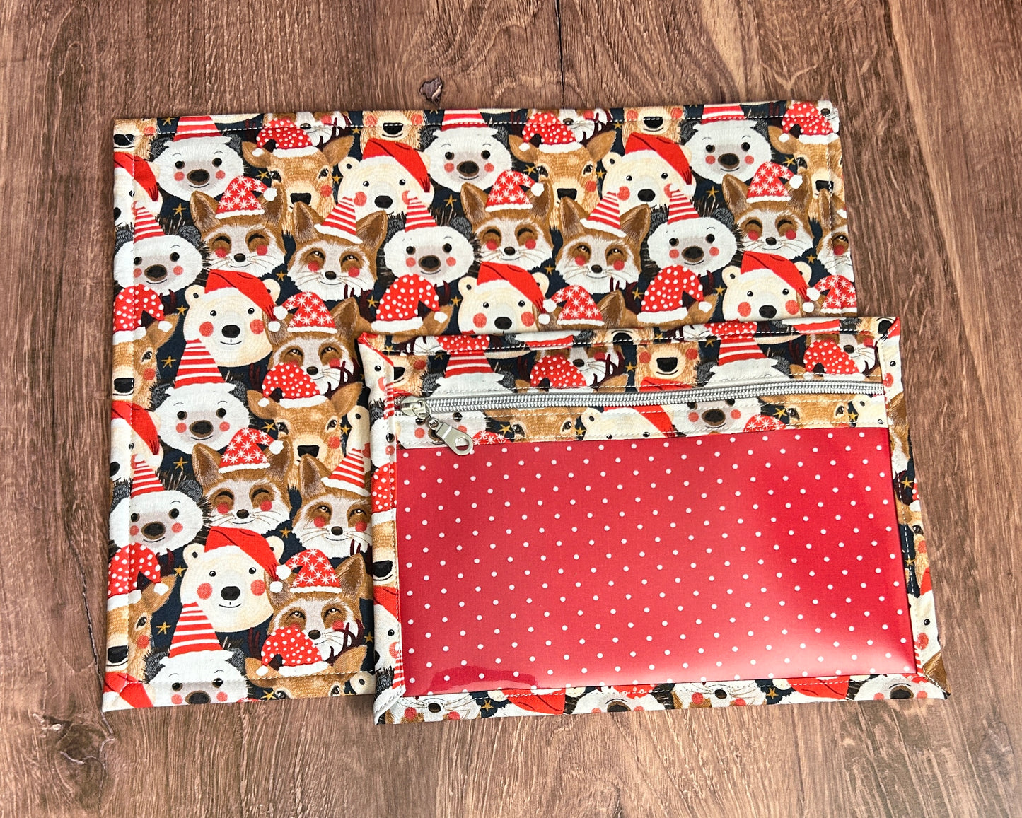Vinyl Cross Stitch Project Bag - Embroidery Bag - Project Bag - Knitting & Crochet Bag - Notions - Woodland - Christmas - Bear - Fox - Deer