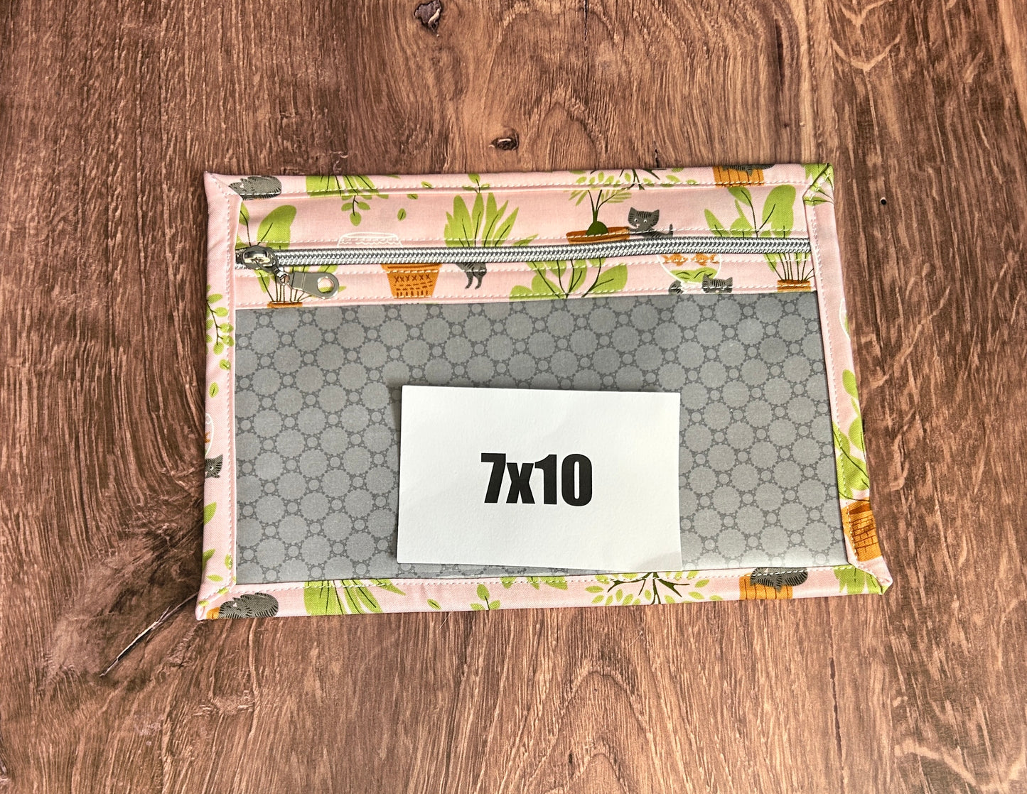 Vinyl Cross Stitch Project Bag - Embroidery Bag - Project Bag - Knitting & Crochet Bag - Storage - Cat Project Bag - Notions - Plants