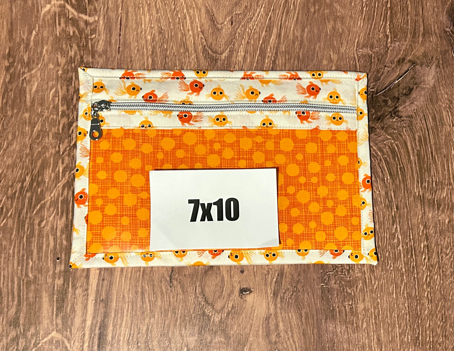 Vinyl Cross Stitch Project Bag - Project Bag - Knitting & Crochet Bag - Storage - Organizer - Goldfish Project Bag - Notions - Fish