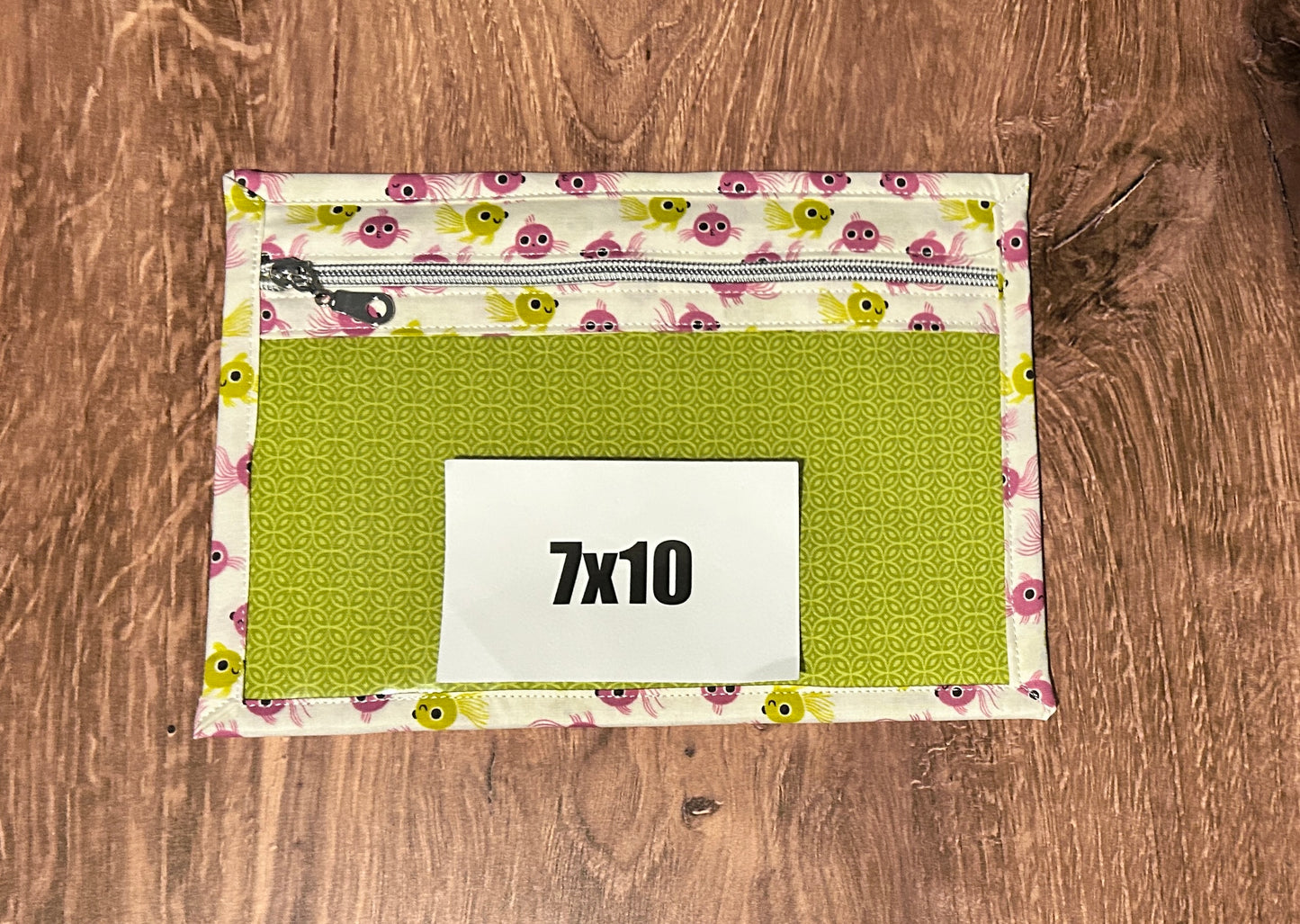 Vinyl Cross Stitch Project Bag - Project Bag - Knitting & Crochet Bag - Storage - Organizer - Goldfish Project Bag - Notions - Fish