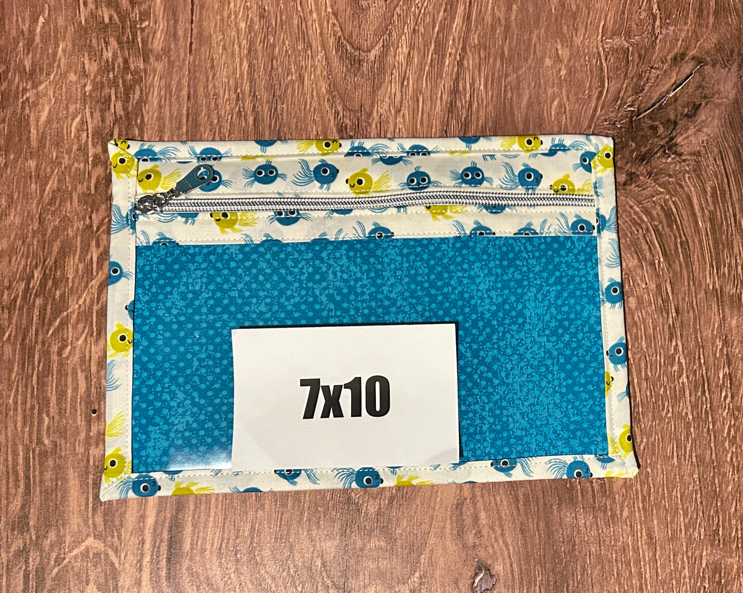 Vinyl Cross Stitch Project Bag - Project Bag - Knitting & Crochet Bag - Storage - Organizer - Goldfish Project Bag - Notions - Fish