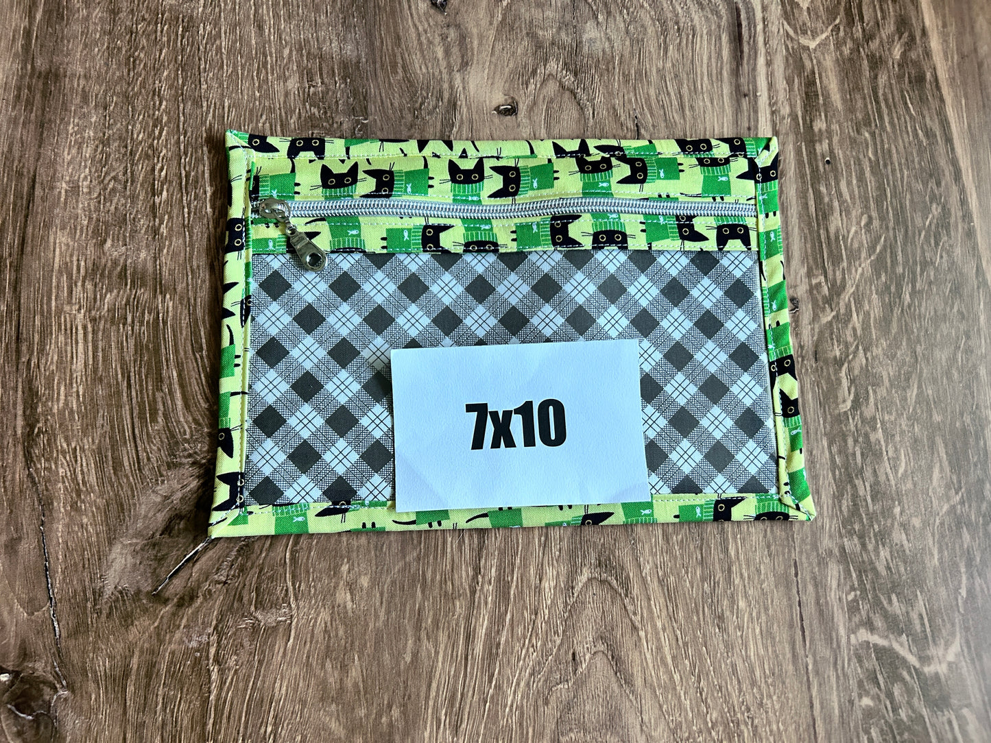 Vinyl Cross Stitch Project Bag - Embroidery bag - Project Bag - Knitting & Crochet Bag - Storage - Organizer - Cat Project Bag - Notions