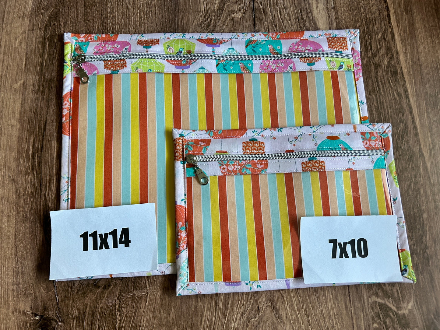 Vinyl Cross Stitch Project Bag - Project Bag - Knitting & Crochet Bag - Storage - Organizer - Bird - Project Bag - Notions - Lanterns