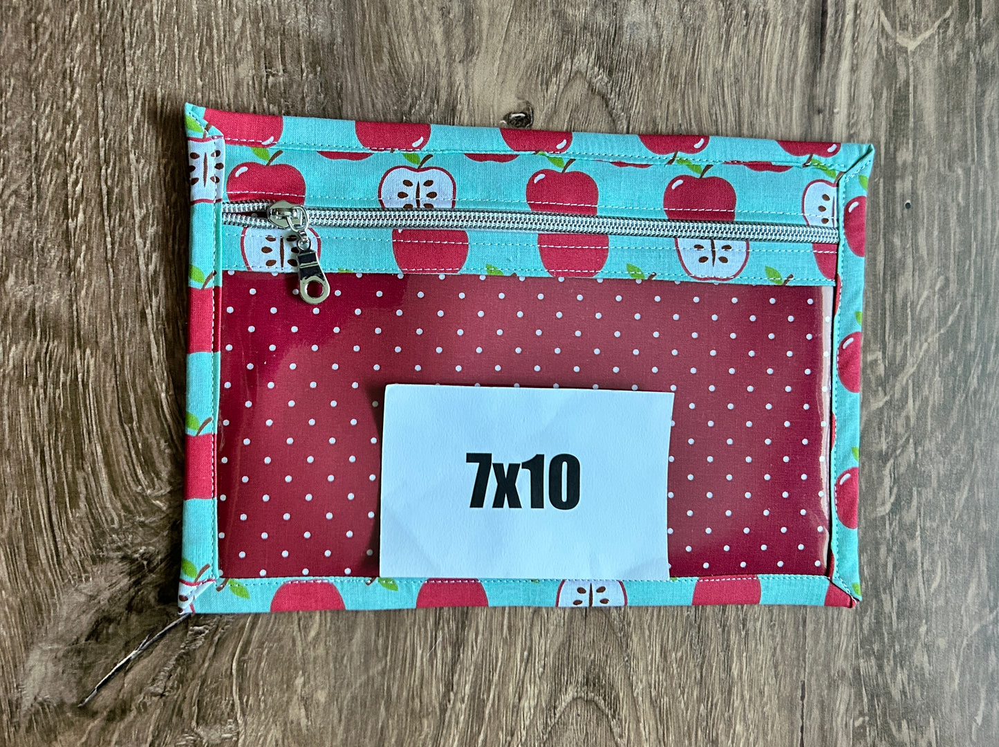 Vinyl Cross Stitch Project Bag - Embroidery bag - Project Bag - Knitting & Crochet Bag - Storage - Organizer - Apple Project Bag - Notions