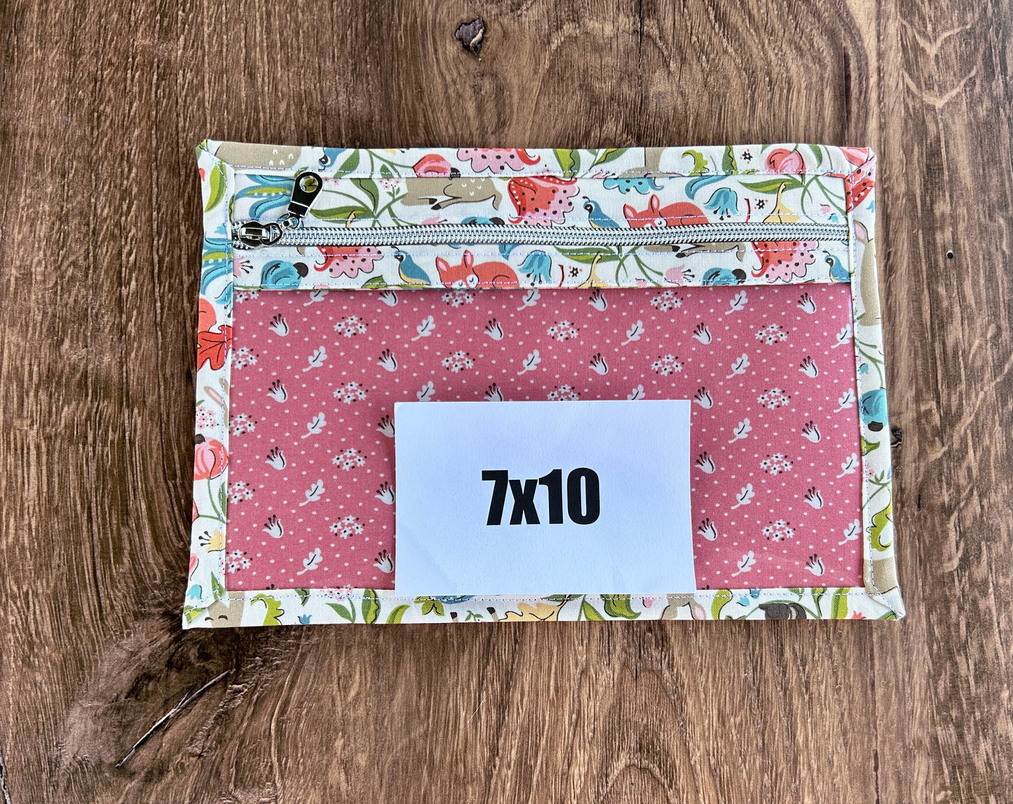 Vinyl Cross Stitch Project Bag - Embroidery Bag - Project Bag - Knitting & Crochet Bag - Storage - Notions - Woodland - Fox - Deer (CREAM)