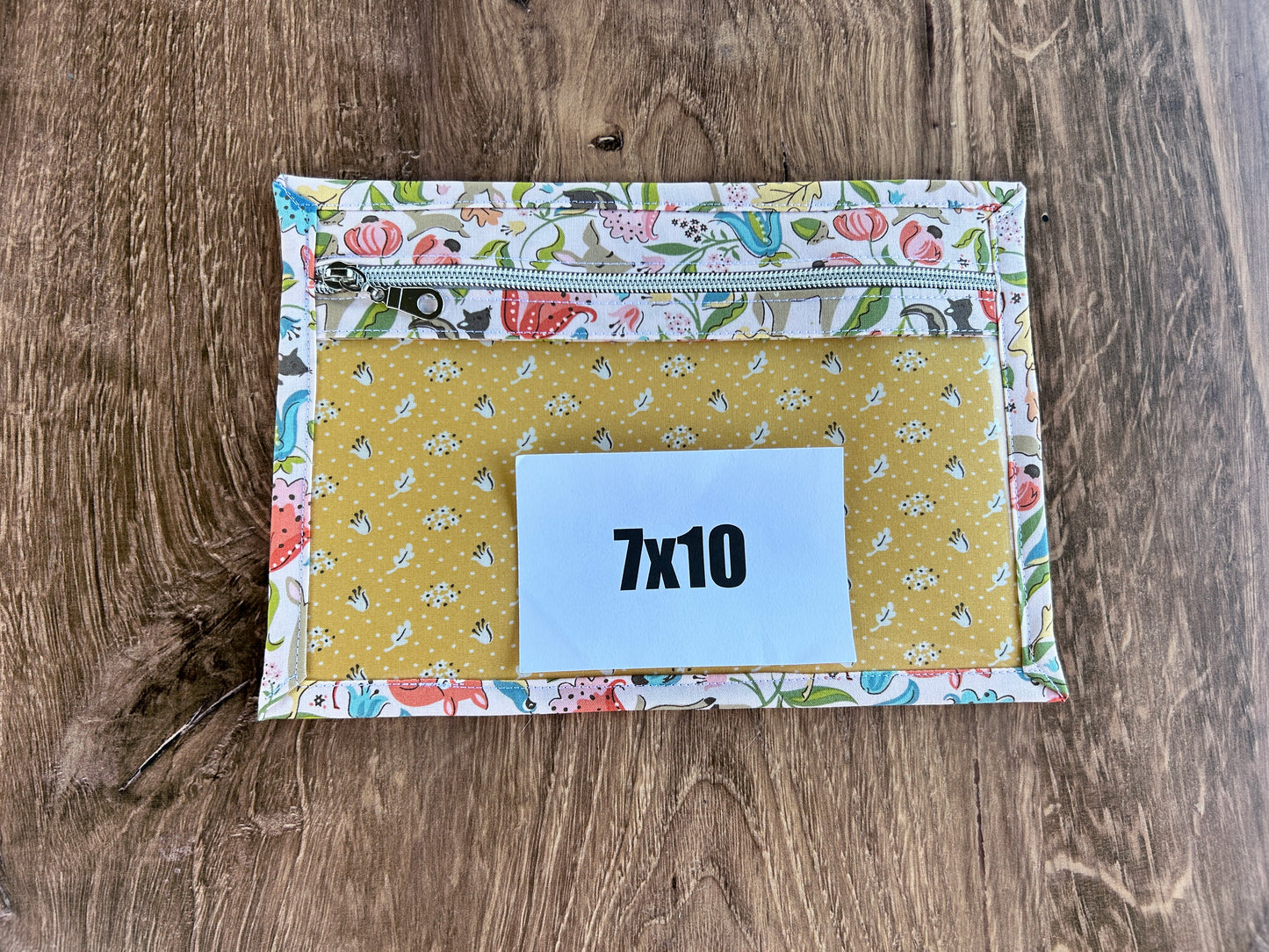 Vinyl Cross Stitch Project Bag - Embroidery Bag - Project Bag - Knitting & Crochet Bag - Storage - Notions - Woodland - Fox - Deer (BLUSH)