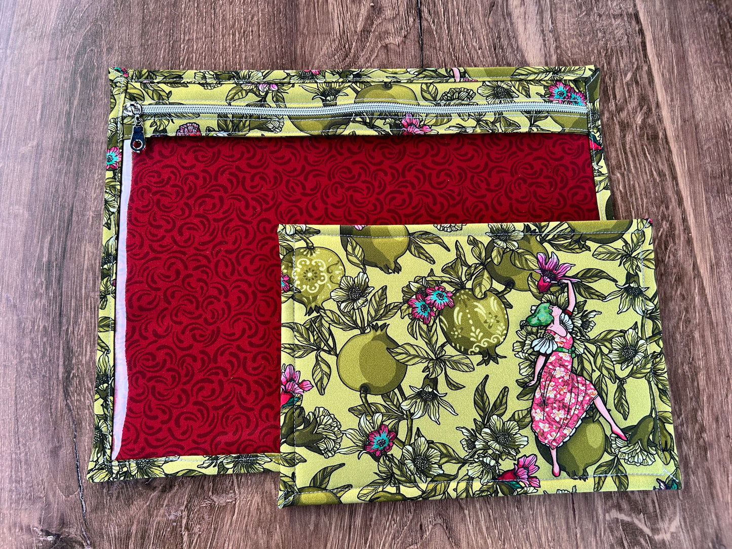 Vinyl Cross Stitch Project Bag - Embroidery bag - Project Bag - Knitting & Crochet Bag - Organizer - Project Bag - Notions - Fairy - Floral
