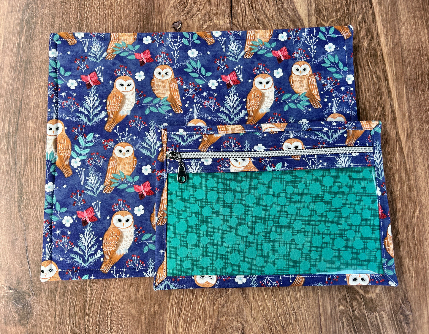 Vinyl Cross Stitch Project Bag - Embroidery bag - Project Bag - Knitting Crochet Bag - Storage - Organizer - Owl Project Bag - Notion