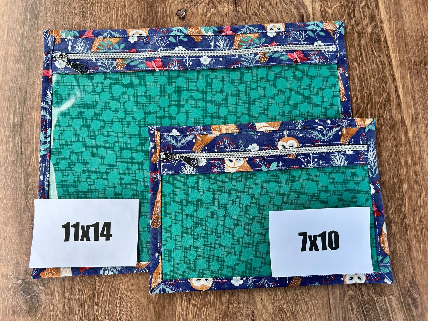 Vinyl Cross Stitch Project Bag - Embroidery bag - Project Bag - Knitting Crochet Bag - Storage - Organizer - Owl Project Bag - Notion