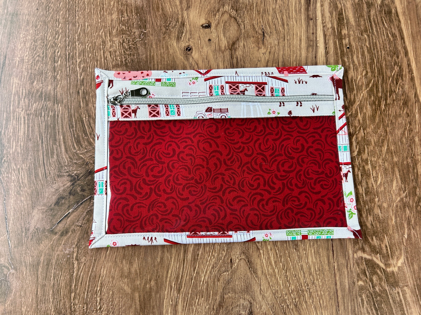 Vinyl Cross Stitch Project Bag - Embroidery bag - Project Bag - Knitting & Crochet Bag - Organizer - Farm Project Bag - Notions - Horse