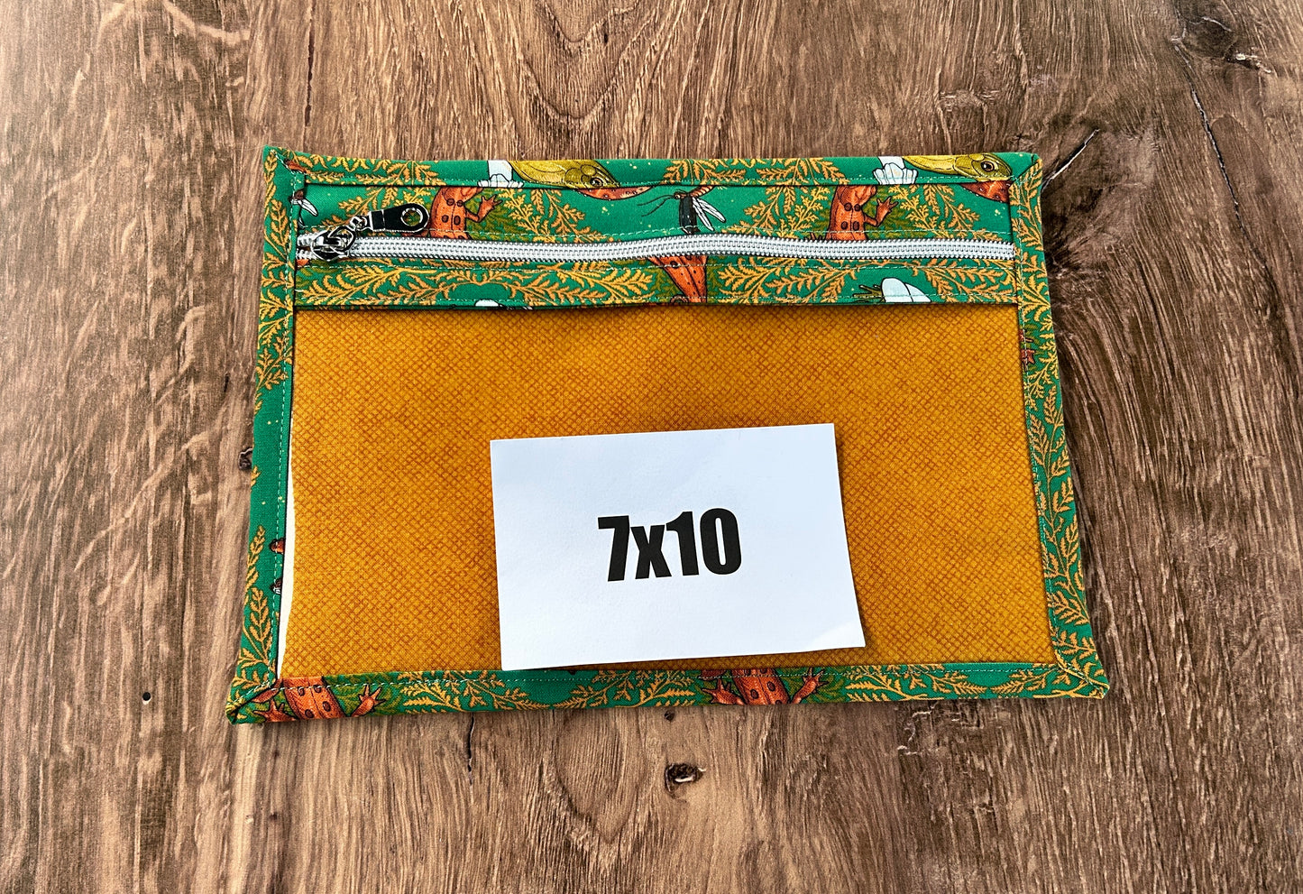 Vinyl Cross Stitch Project Bag - Embroidery bag - Knitting & Crochet Bag - Organizer - Notions - Frog - Lizard - Mushroom - Reptile