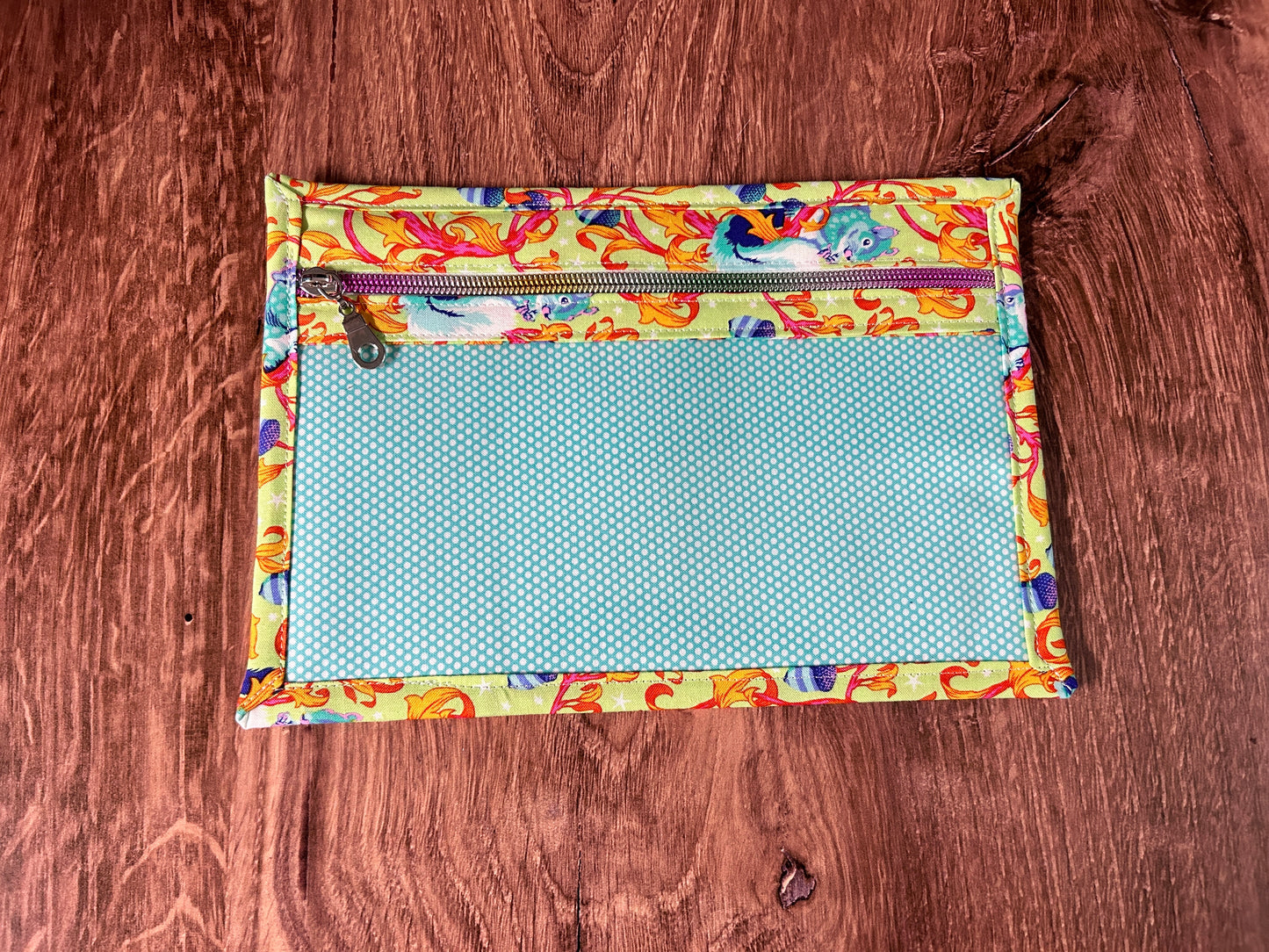 Vinyl Cross Stitch Project Bag - Embroidery bag - Project Bag - Knitting & Crochet Bag - Storage - Organizer - Squirrel - Notions