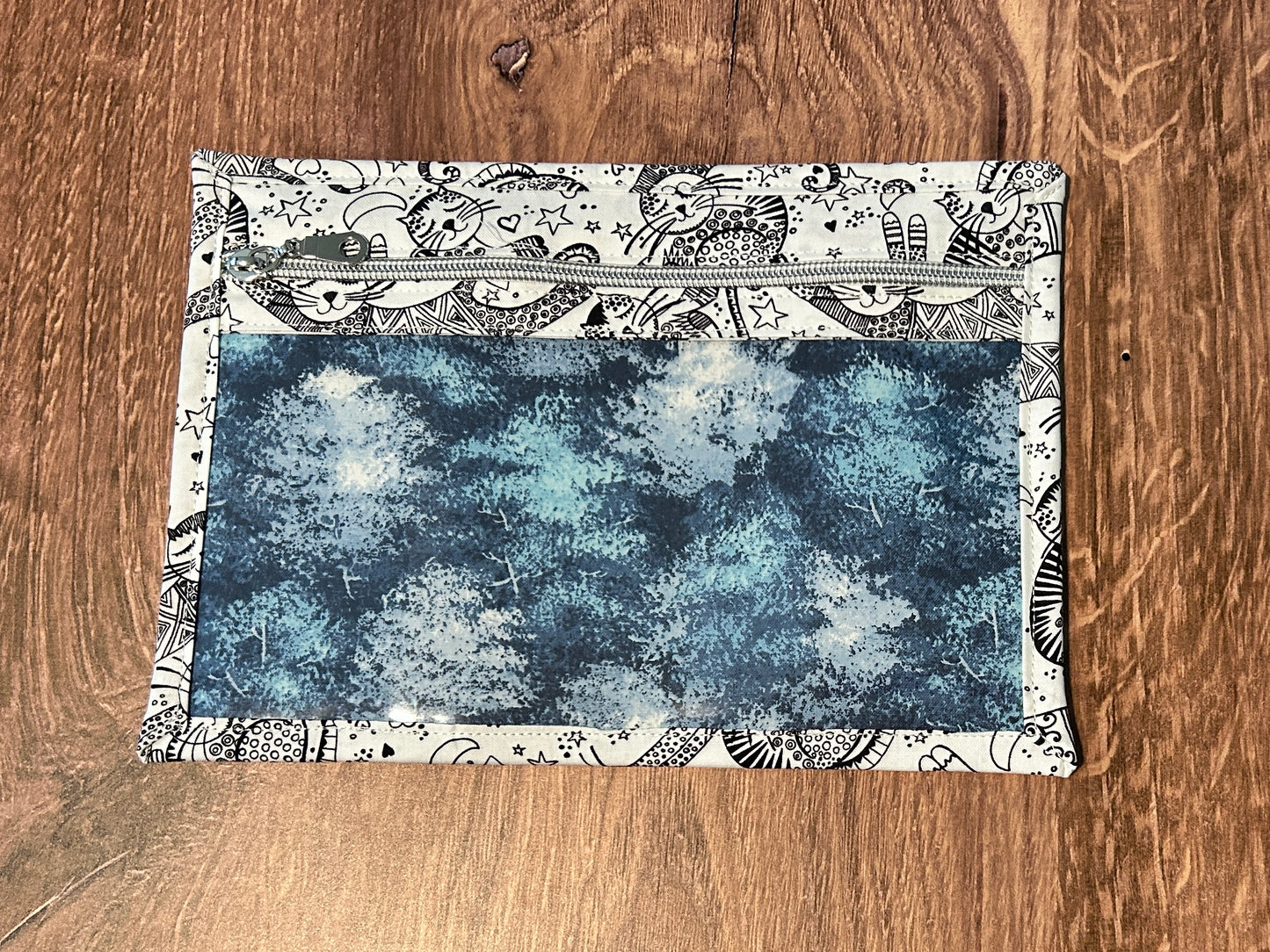 Vinyl Cross Stitch Project Bag - Embroidery bag - Project Bag - Knitting & Crochet Bag - Storage - Organizer - Cat Project Bag - Notions