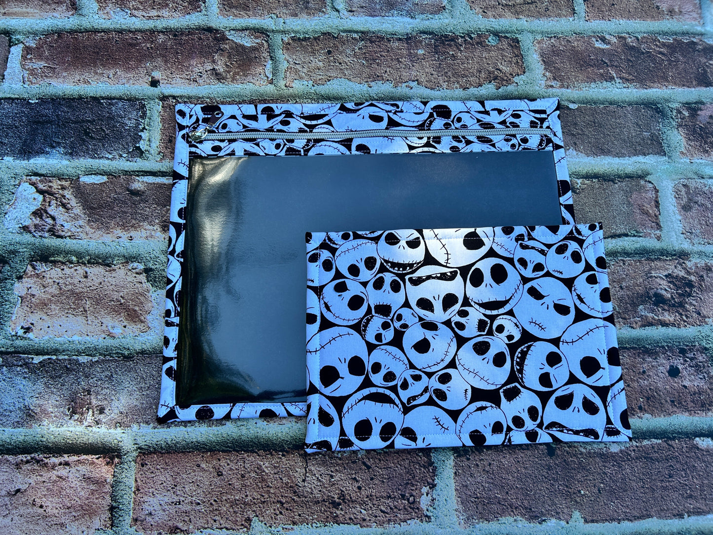 Vinyl Cross Stitch Project Bag - Embroidery Bag - Project Bag - Knitting & Crochet Bag - Organizer - Halloween - Notions - Skull