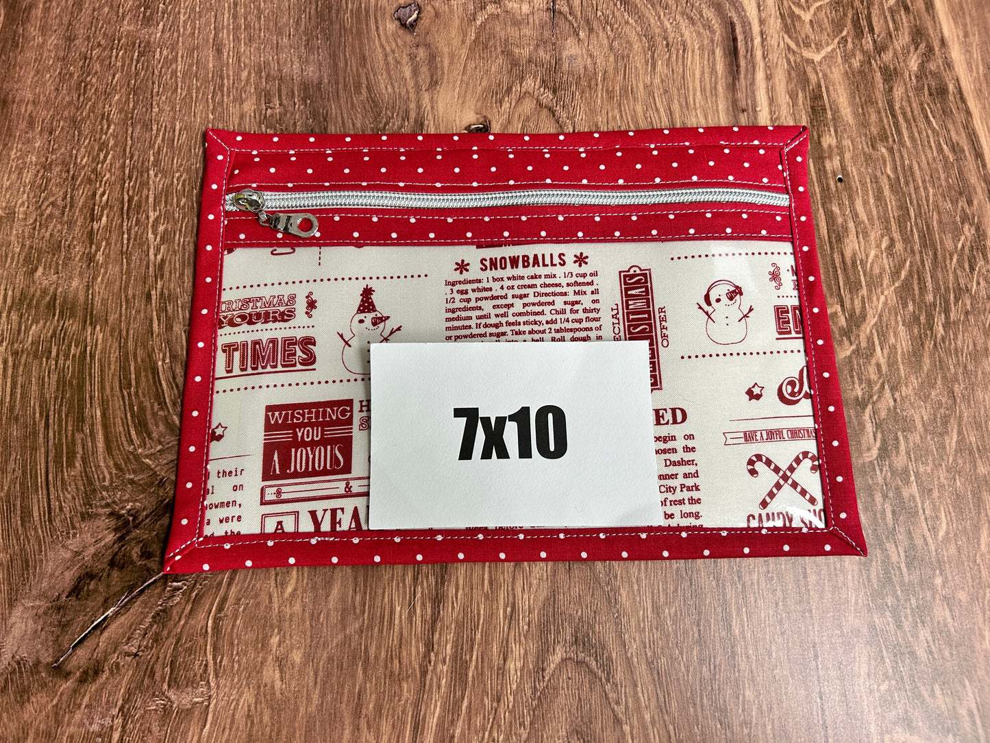 Vinyl Cross Stitch Project Bag - Embroidery Bag - Project Bag - Knitting & Crochet Bag - Christmas Project Bag - Notions - Winter - Snowman