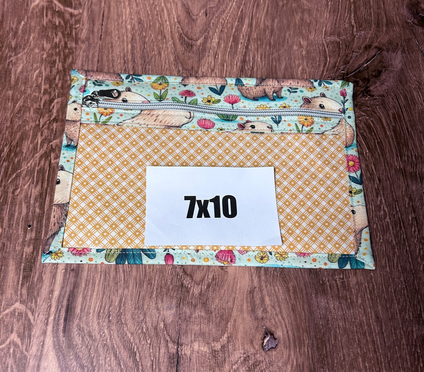 Vinyl Cross Stitch Project Bag - Embroidery bag - Knitting & Crochet Bag - Organizer - Capybara Project Bag - Notions - Floral