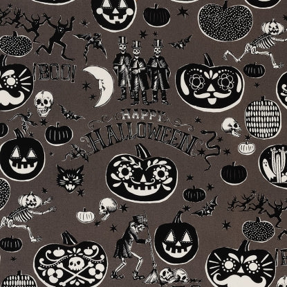 Alexander Henry Fabric - Crafty Calaveras - Holiday - Halloween - Gray - Cotton Fabric