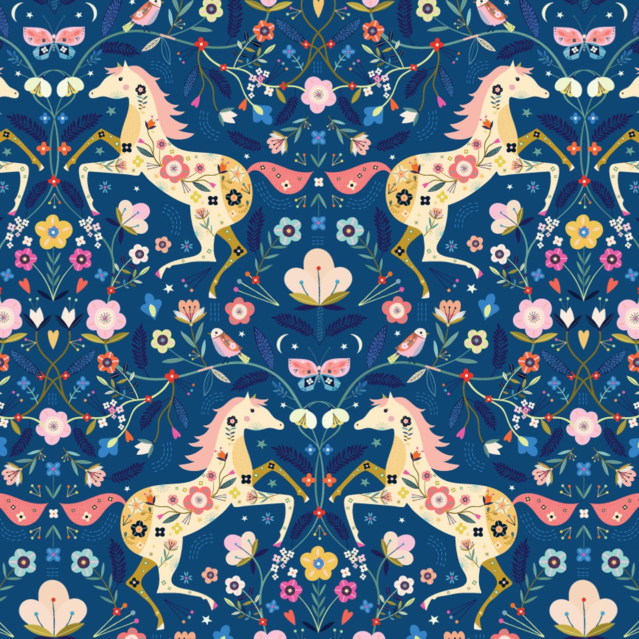 Dashwood Studio Fabric - Animal Magic - Horse - Cotton Fabric