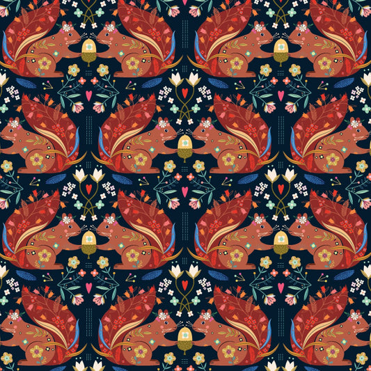 Dashwood Studio Fabric - Animal Magic - Squirrel - Cotton Fabric