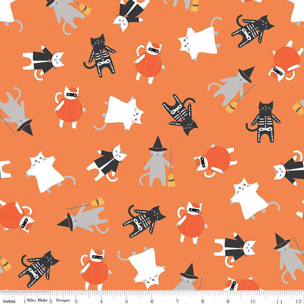 Riley Blake Fabric - Hey Bootiful Main Orange - C13130 - ORANGE - Cotton