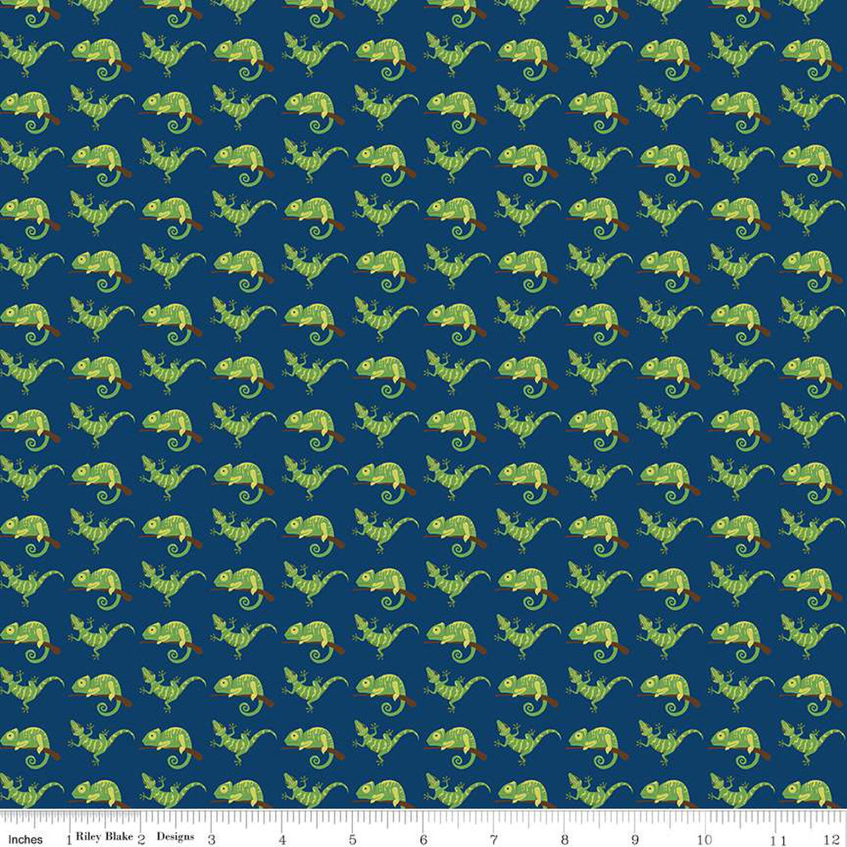 Riley Blake Fabric - Pets Geckos Navy - Pet's Collection - C13653-NAVY - Lori Whitlock - Cotton Fabric