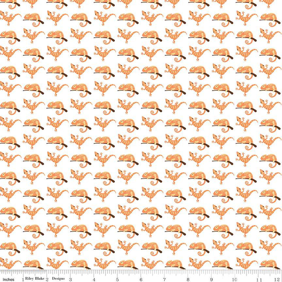Riley Blake Fabric - Pets Geckos White - Pet's Collection - C13653-WHITE - Lori Whitlock - Cotton Fabric (Copy)
