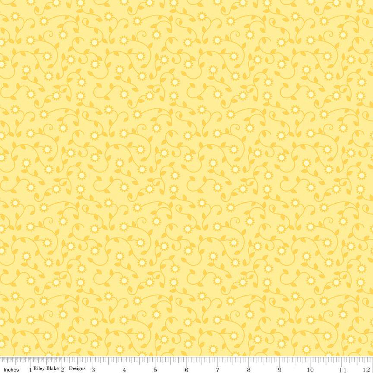 Riley Blake Fabric - Sunny Skies Vines Sun - C14635-SUN - Jill Finley - Cotton