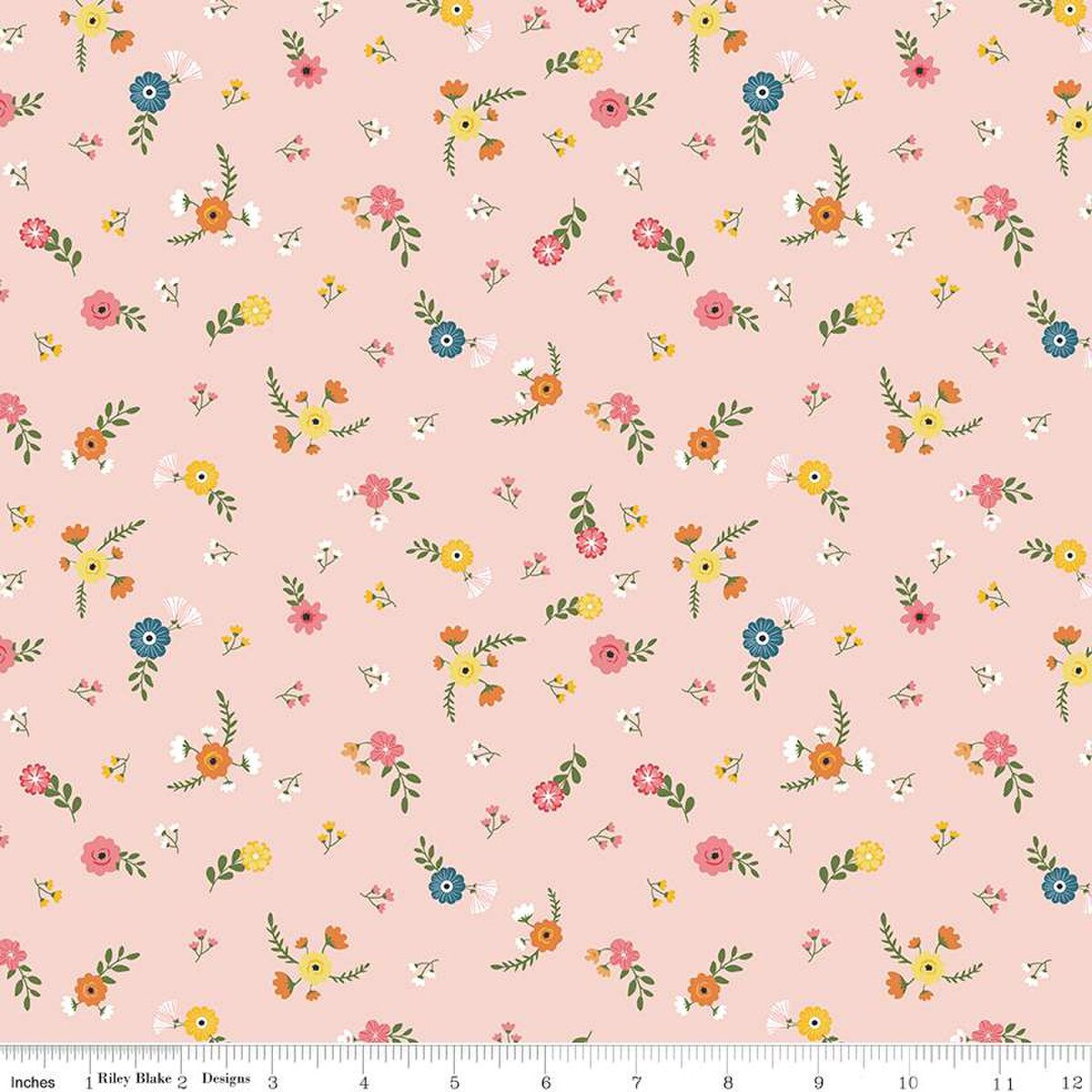 Riley Blake Fabric - Gone Glamping Flowers Pink - C14793 - Lori Whitlock - Cotton