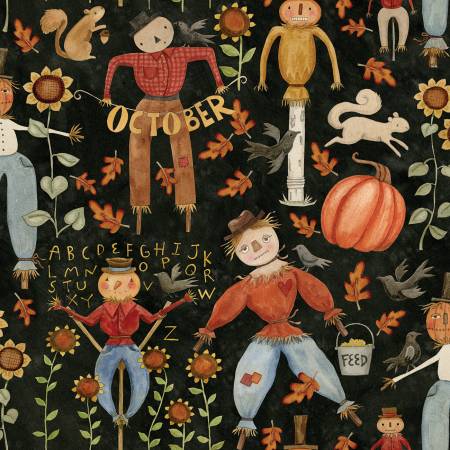 Riley Blake Fabric - Main Midnight Harvest - Bittersweet Farm by Teresa Kogut Collection - #C14850-MIDNIGHT - Cotton