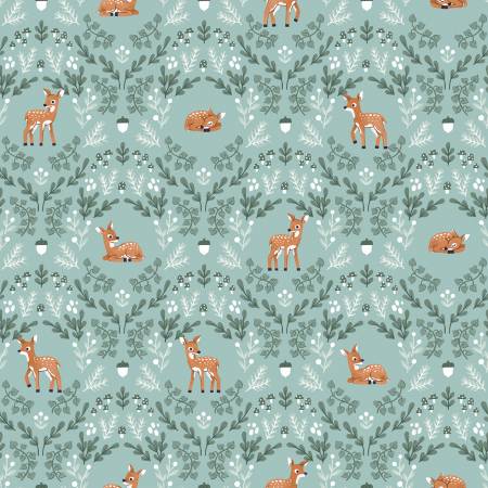 Riley Blake Fabric - Twilight Creatures by Natalia Juan Abello Collection - Wild Fawns Songbird - #C15361R - Cotton