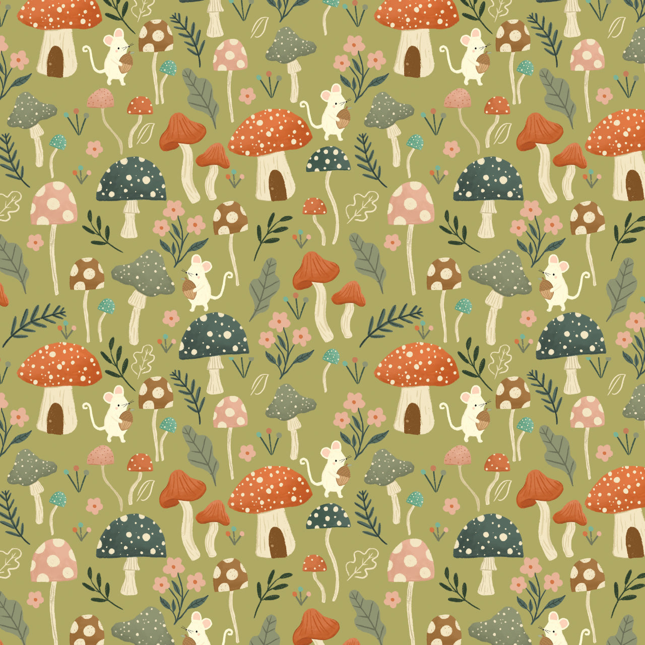 Dashwood Studio - Cedar Camp- CEDAR 2366 - Ramble & Bramble - Cotton Fabric - Mushrooms